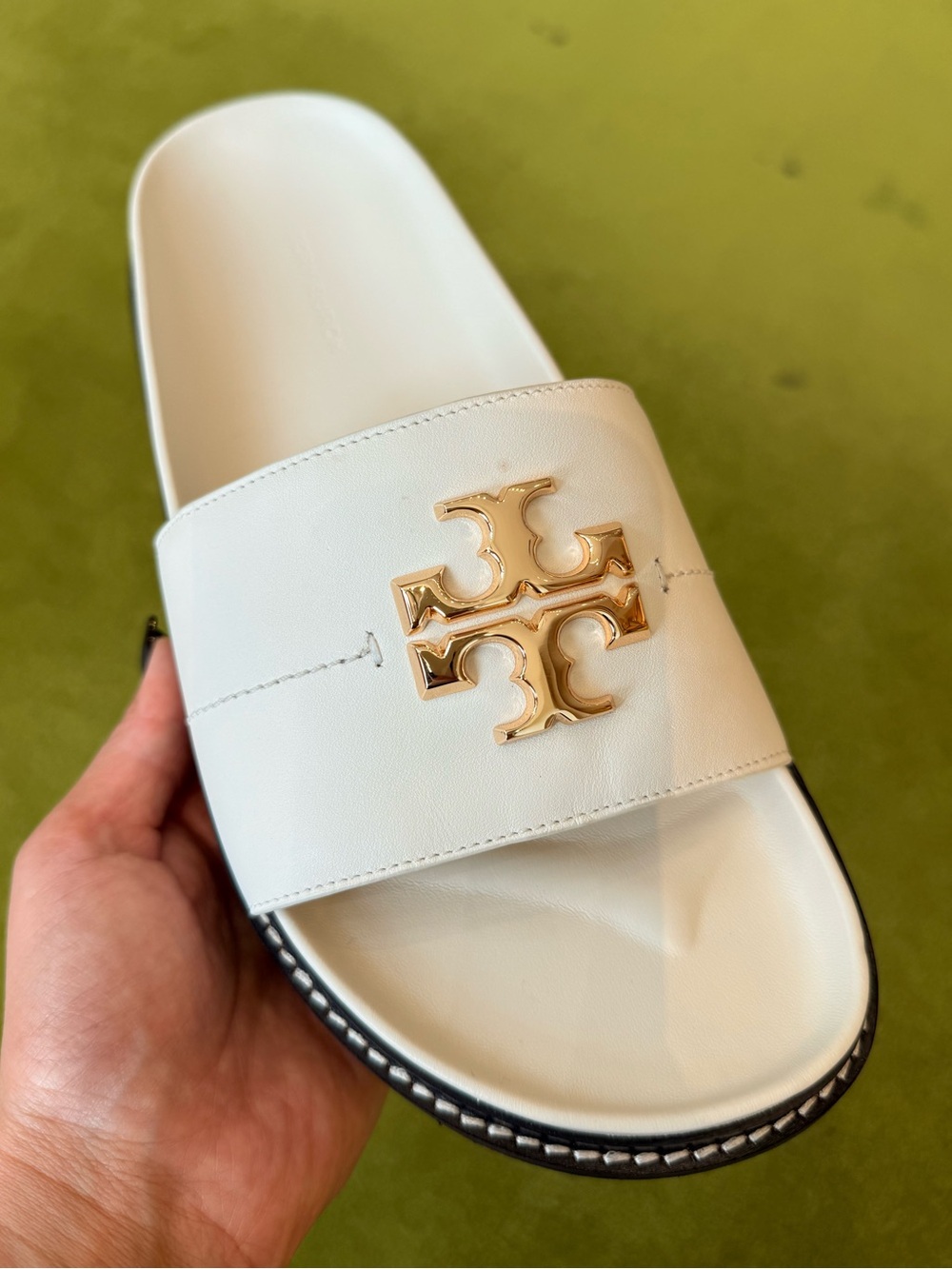 Tory Burch Everly Anatomic Lug Sandals, New Ivory / Perfect Black - Picture 12 of 16